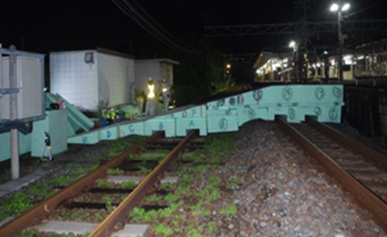 段差のある線路での斜路