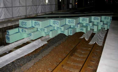 駅構内建築物を避けての斜め渡線路